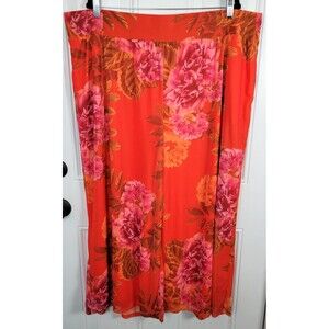 G by Giuliana Plus Size Wide Leg Floral Ankle Pants Size 3X Vacation Cruise